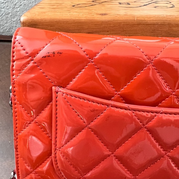 Chanel patent tangerine wallet on chain - Picture 4 of 7